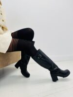 Collant Opaque à bandes transparentes – effet bas couture chic