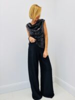 Top à Sequins – Encolure Drapée & Doublure Confort – Image 6