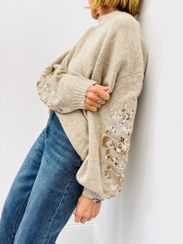 Pull Manches Sequins