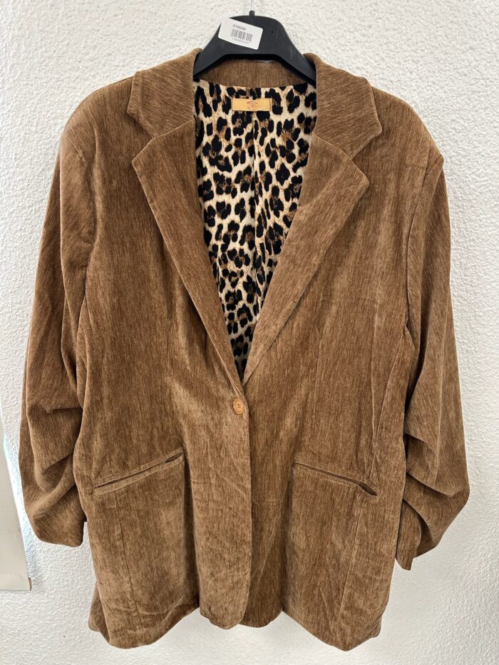 Blazer velours grande taille avec doublure imprimée – Image 2