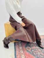 Jupe Longue en Simili cuir avec ceinture – Image 5