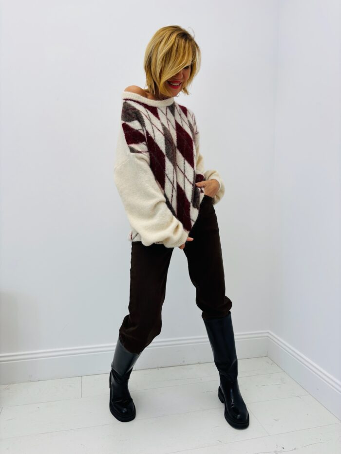 Pull “Burlington” – Motif losanges vintage 🇮🇹 – Image 4