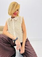 Top Sans Manches à Sequins – Marque VOGUE – Élégance Lumière & Style Couture – Image 9