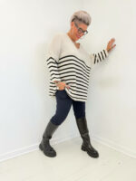 Pull rayé grande taille