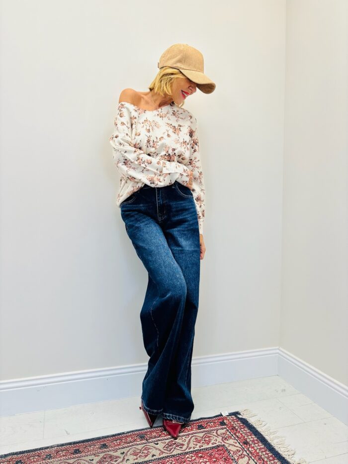 Pull Imprimé fleuri & fil lurex – Image 2
