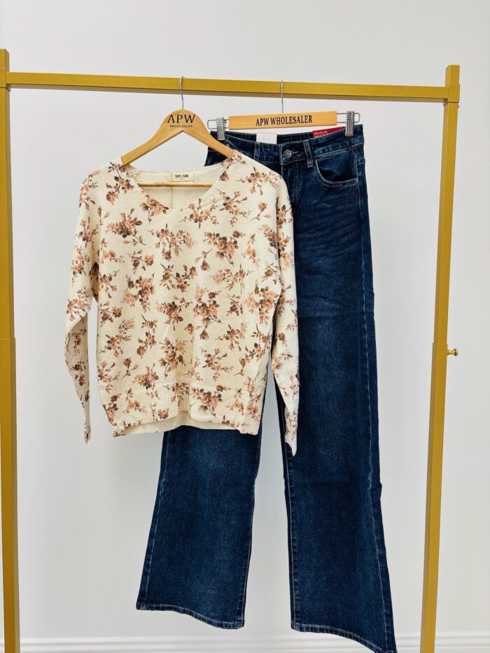 Pull Imprimé fleuri & fil lurex – Image 6