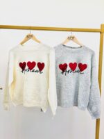 Pull Motif Cœurs & Message “Amour” – Image 2
