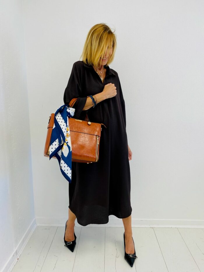 Robe Ample à col Chemise et Encolure en V – Image 6