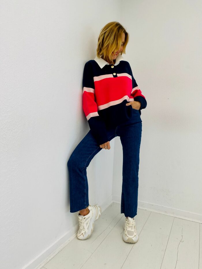 Pull à Col Polo Rayé – Image 2