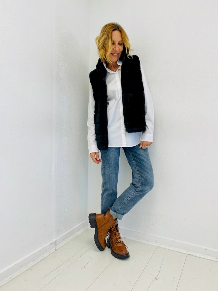 Gilet Sans Manches en fausse fourrure – Image 3