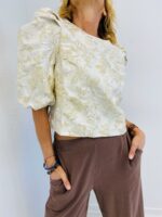 Tunique Brodée à Manches Bouffantes