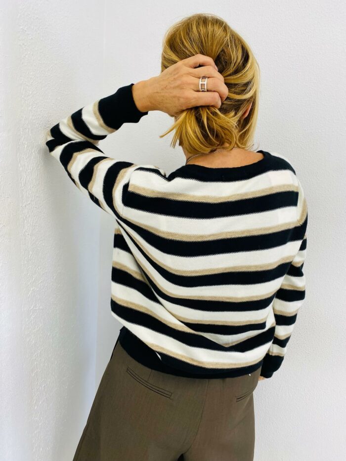 Gilet en Maille Fine à Rayures – Image 3