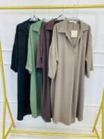 Robe Ample à col Chemise et Encolure en V – Image 11