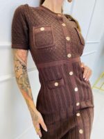 Robe Structurée à boutons dorés – Image 3