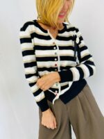 Gilet en Maille Fine à Rayures