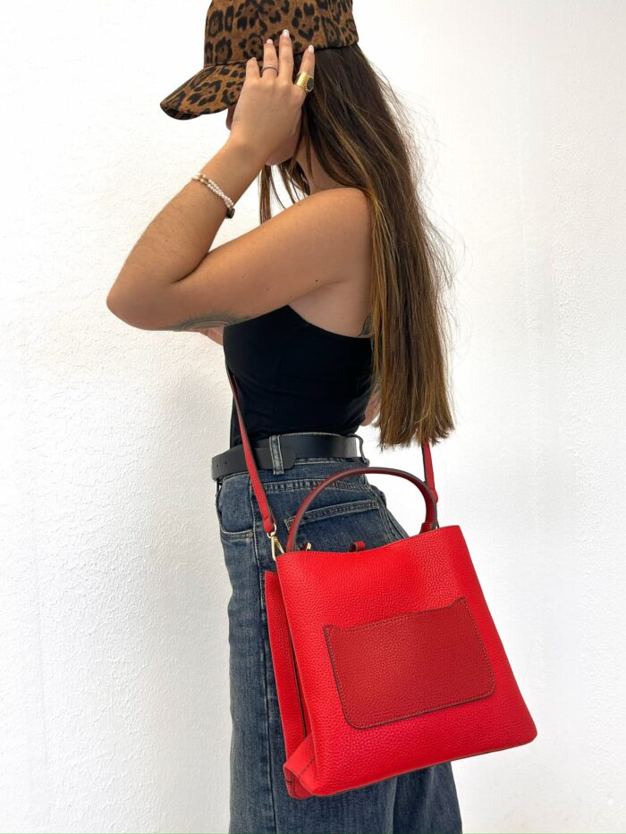 Sac Cabas Bicolore en cuir grainé – Élégance intemporelle – Image 5