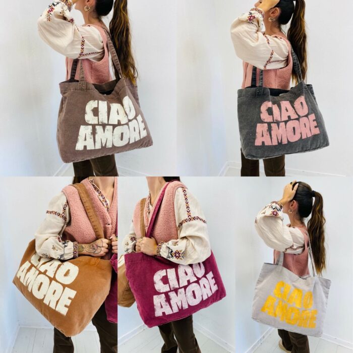 Sac Cabas en coton imprimé "CIAO AMORE" – Image 2