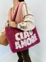 Sac Cabas en coton imprimé "CIAO AMORE"