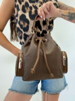 Sac à Main Effet Grainé avec Poches Latérales – Image 3