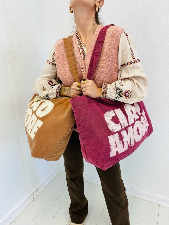 Sac Cabas en coton imprimé "CIAO AMORE" – Image 5