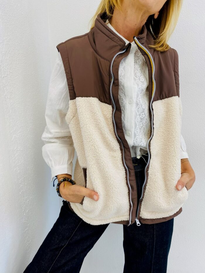 Gilet Sans Manches Sherpa Doublé – Image 1