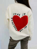 Gilet en Maille avec motif cœur et inscription – Image 5