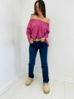 Jean Slim taille Haute avec broderies florales et ceinture tissée – Image 4