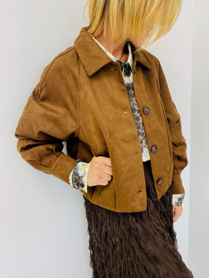 Veste Courte Effet Suédine – Image 1