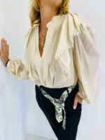 Blouse Bohème à Volants et Dentelle