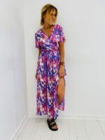 Robe Longue à Imprimé Abstrait Doublée – Image 4