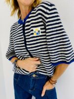 Gilet à Rayures Avec Patch “Sunday”