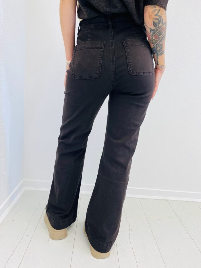 Jean Taille Haute Wide Flare brodé – Image 9