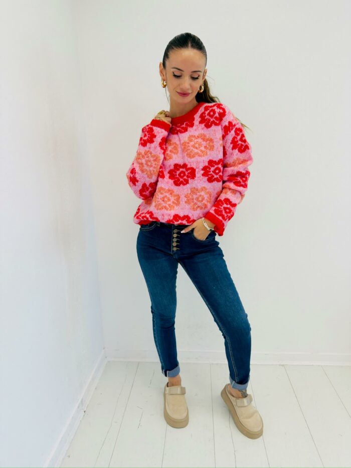 Pull en Maille à motifs fleuris – Image 2