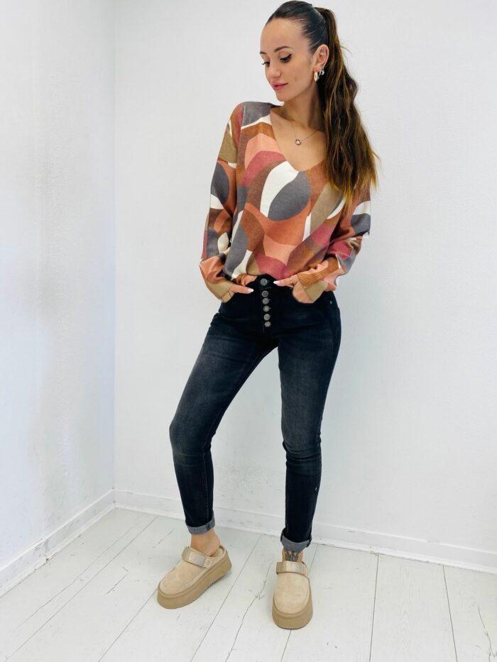 Pull en Maille à imprimé géométrique – Image 2
