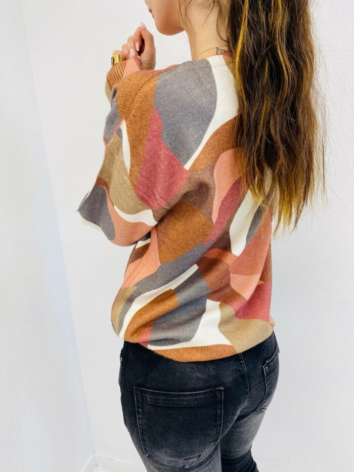 Pull en Maille à imprimé géométrique – Image 3