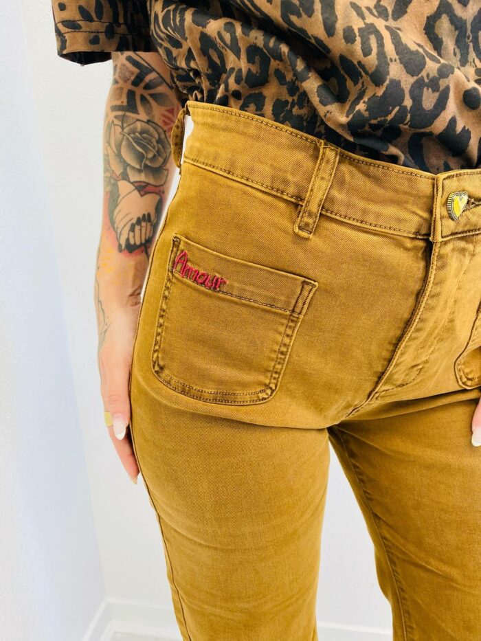 Jean Taille Haute Wide Flare brodé – Image 8