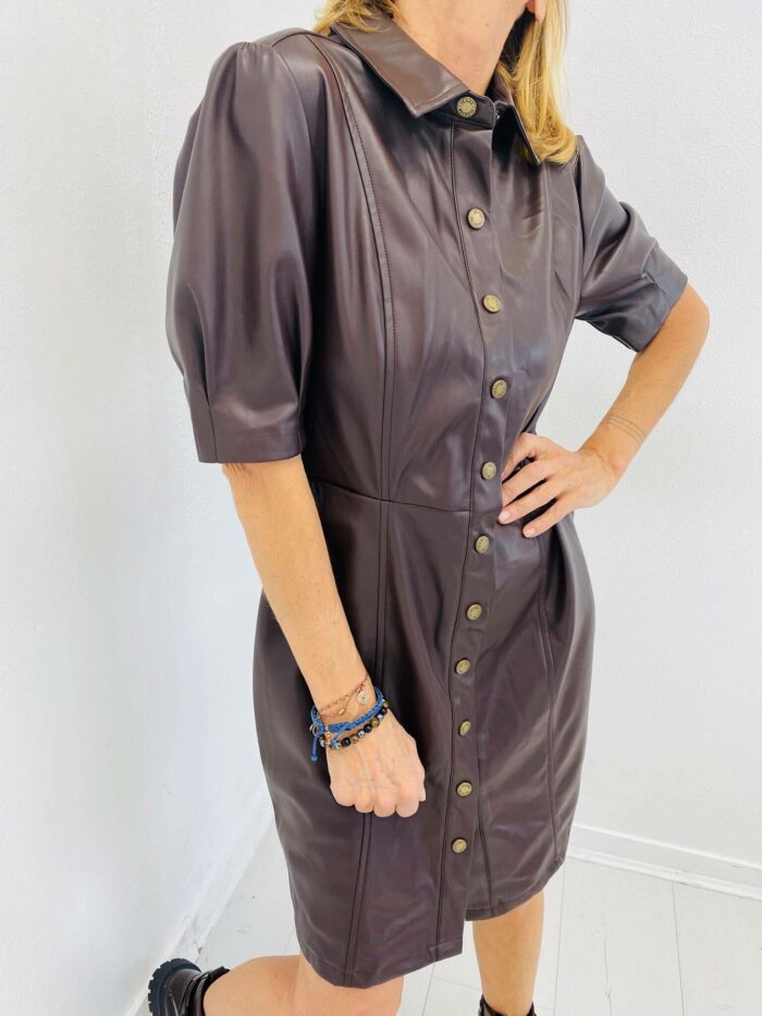 Robe Chemise en Simili cuir – Image 1