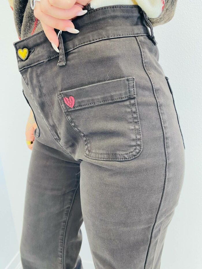 Jean Taille Haute Wide Flare brodé – Image 7