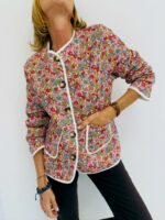 Veste Imprimée à Fleurs Avec Finitions Contrastées