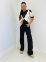 Jean Taille Haute Wide Flare brodé – Image 3
