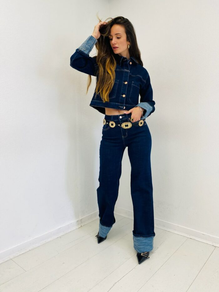 Ensemble en Jean Composé d’une Veste Courte – Image 1