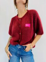 Gilet en Maille douce à message brodé