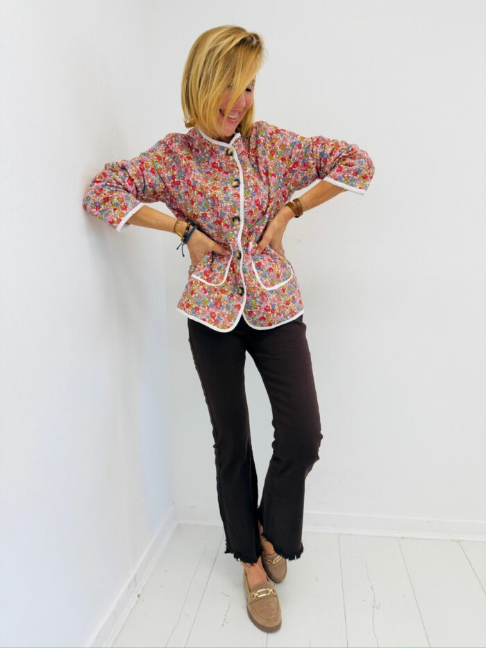 Veste Imprimée à Fleurs Avec Finitions Contrastées – Image 2