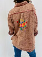 CHEMISE 100% COTON BRODÉE MOTIFS COLORÉS – Image 4