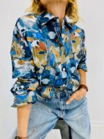Chemise Fluide à Imprimé Abstrait Floral